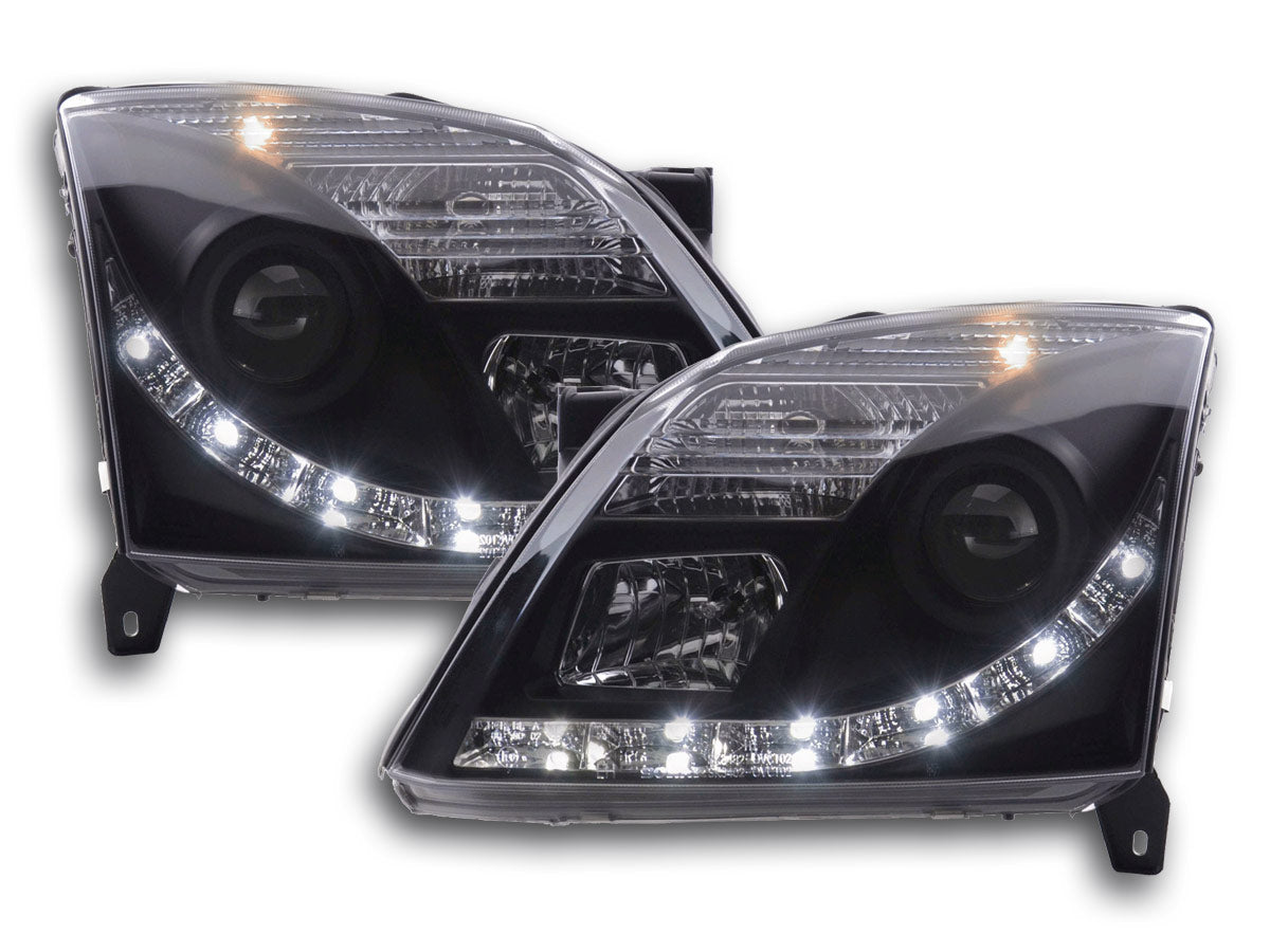 Scheinwerfer Set Daylight LED TFL-Optik Opel Vectra C Bj. 02-05 schwarz