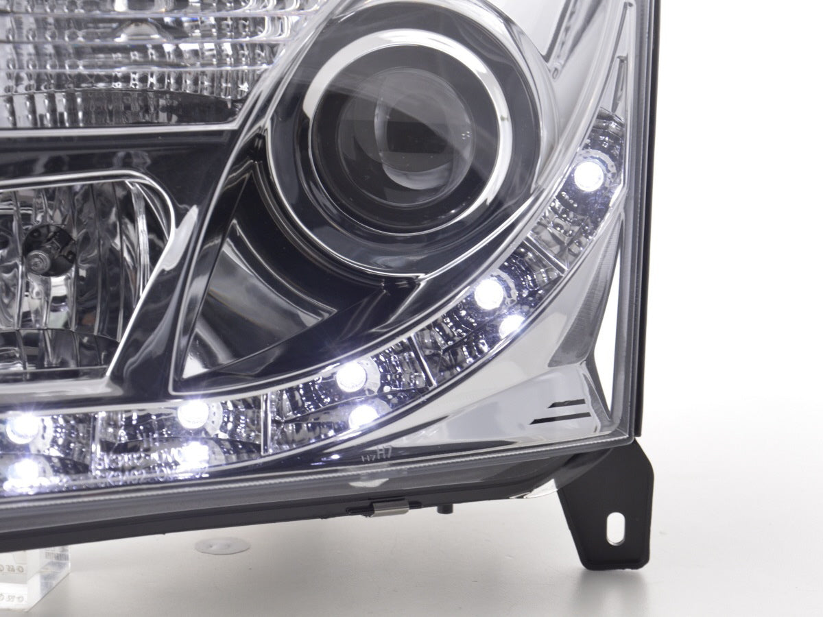 Scheinwerfer Set Daylight LED TFL-Optik Opel Vectra C Bj. 02-05 chrom für Rechtslenker