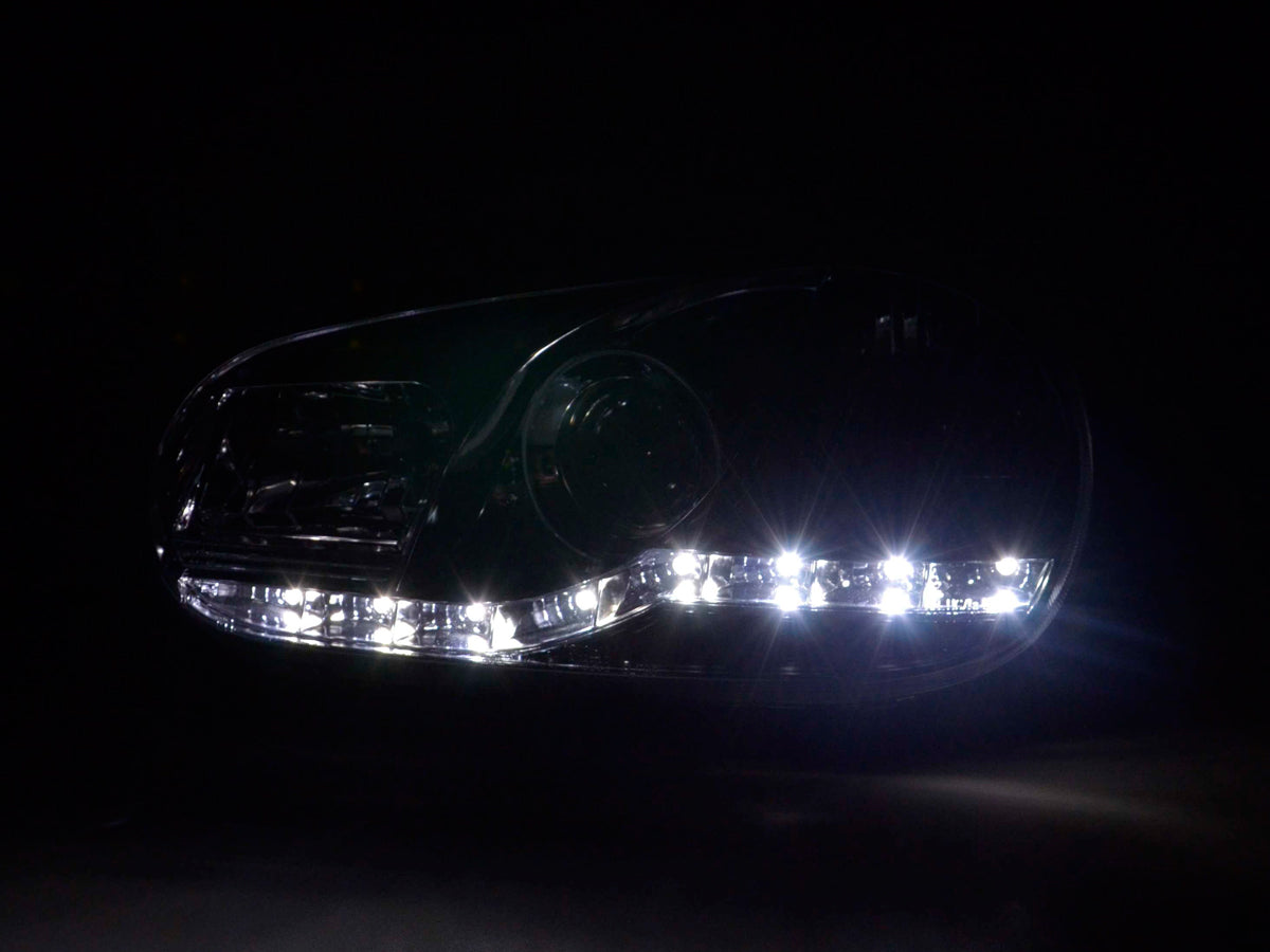 Scheinwerfer Set Daylight LED TFL-Optik VW Golf 4 Typ 1J Bj. 98-03 chrom