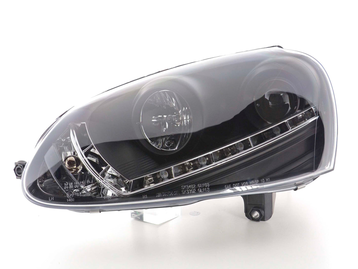 Scheinwerfer Set Daylight LED TFL-Optik VW Golf 5 Typ 1K Bj. 03-08 schwarz