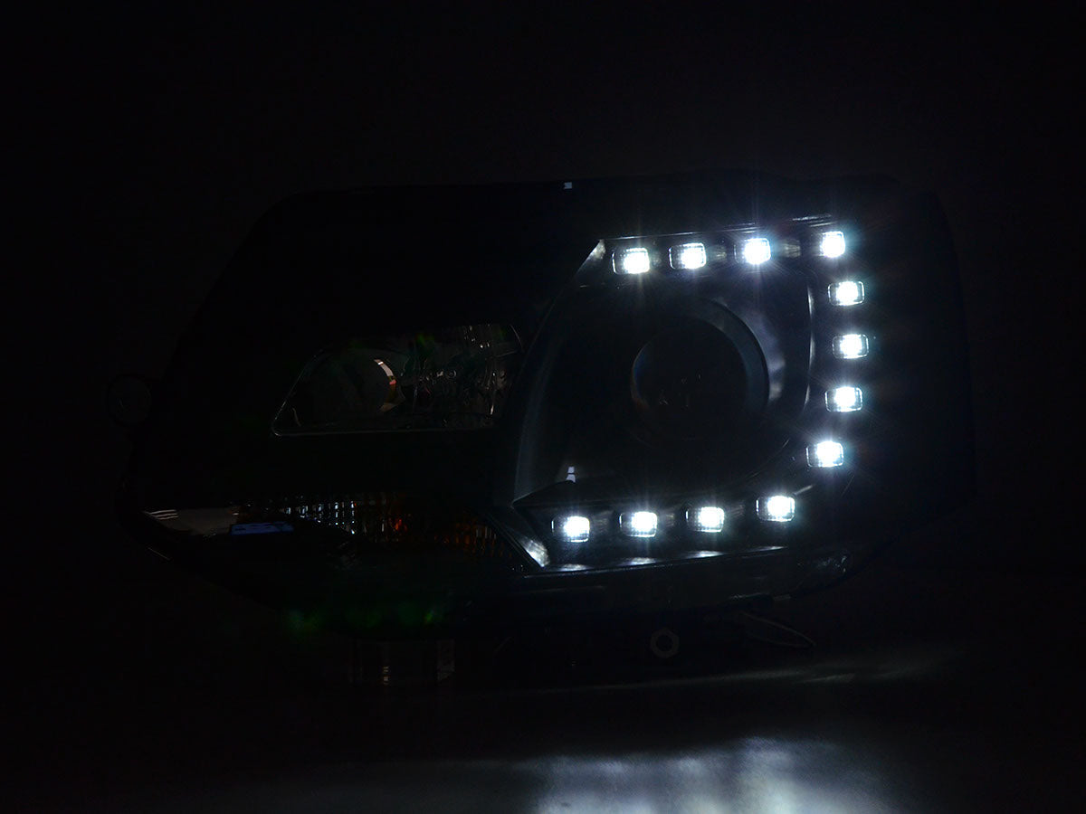 Scheinwerfer Set Daylight LED Tagfahrlicht VW Bus T5 ab 2009 schwarz