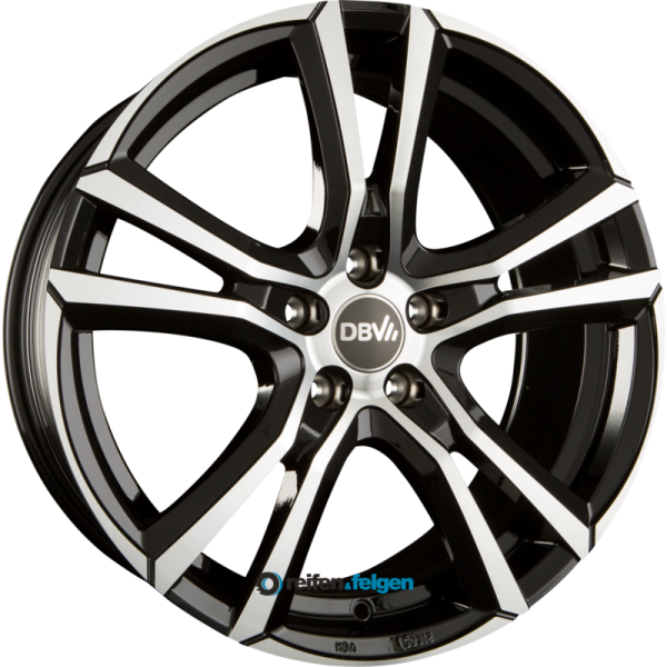 DBV ANDORRA 7.5x17 ET38 5x114.3 NB74.1 Schwarz Front Poliert