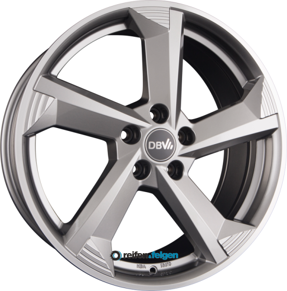 DBV TORINO III 7.5x17 ET40 5x100 NB60.1 Hyper Silber Front Poliert