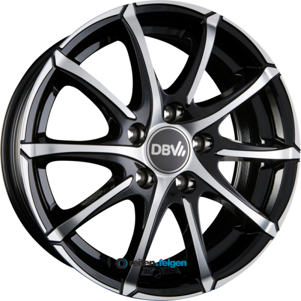 DBV TROPEZ 6.5x16 ET40 5x100 NB63.3 Schwarz Front Poliert