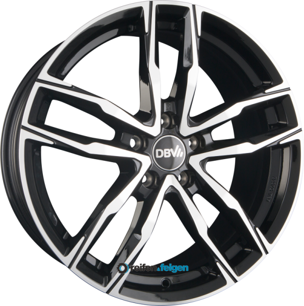 DBV VIENNA II 8.5x20 ET35 5x120 NB72.6 Schwarz Glänzend Front Poliert