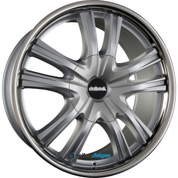DELTA 4x4 LANDER 12 9x20 ET50 6x130 NB84.1 Shiny Silver mit Edelstahl-Felgenhorn