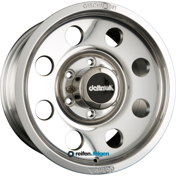 DELTA 4x4 LEGACY FORGED 8x16 ET25 6x139.7 NB106.1 Polished - Alu poliert mit Klarlack