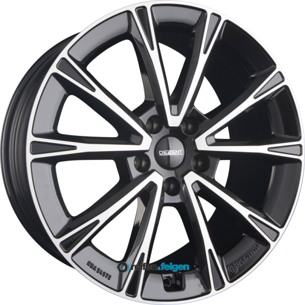 DEZENT AR 7.5x19 ET40 5x112 NB57.1 DARK - Schwarz Frontpoliert werk91-4 7,5x19 ET40 5x112 Alufelge