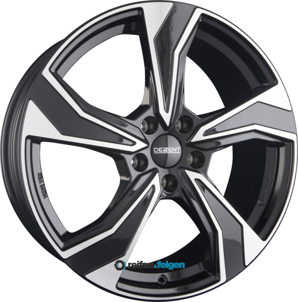 DEZENT KB 7.5x18 ET48 5x112 NB57.1 DARK - Schwarz Frontpoliert werk91-4 7,5x18 ET48 5x112 Alufelge