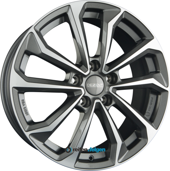 DEZENT KS 7x17 ET53 5x114.3 NB67.1 DARK - Gunmetal Polished