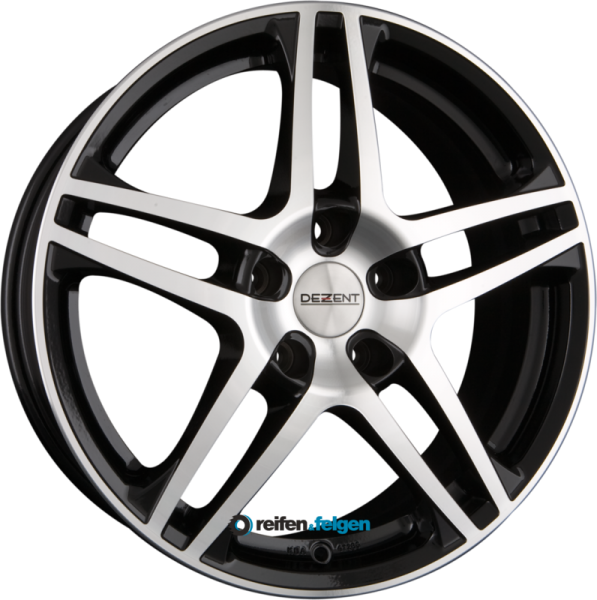 DEZENT RB 7x16 ET48 5x114.3 NB71.6 DARK - Schwarz Glanz Frontpoliert