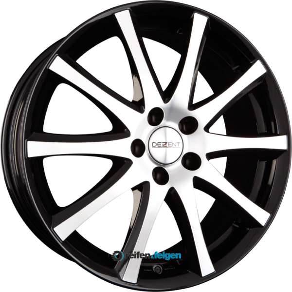 DEZENT RM 7x16 ET48 5x114.3 NB71.6 DARK - Black Front Polished (BFP)