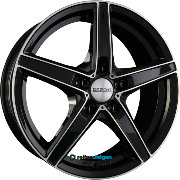 DEZENT RN 6.5x15 ET48 5x112 NB70.1 DARK - Black Front Polished (BFP)
