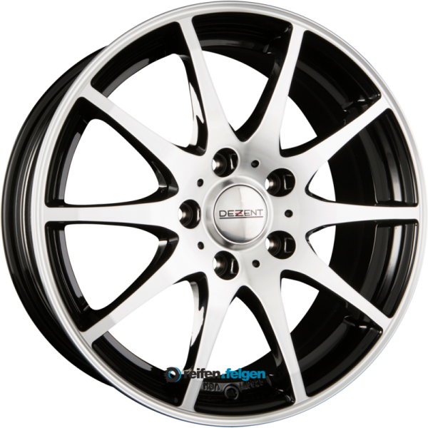 DEZENT TI 6.5x16 ET38 5x114.3 NB67.1 DARK - Black Polished Front werk91-4 Schwarz