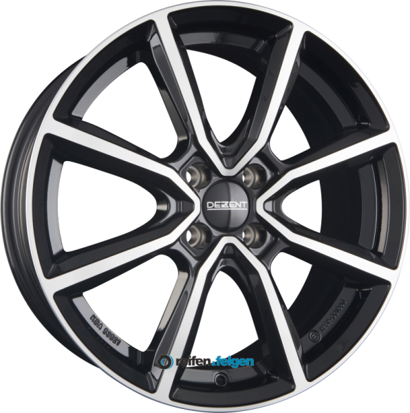 DEZENT TN 7x17 ET47.5 4x108 NB63.4 DARK - Black Polished