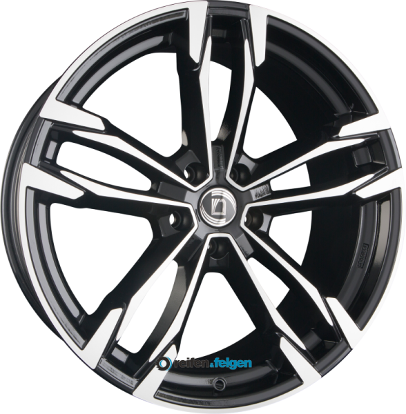 DIEWE WHEELS AVIO 8.5x19 ET25 5x112 NB66.6 NERO S MACHINED - Schwarz Glanz Frontpoliert