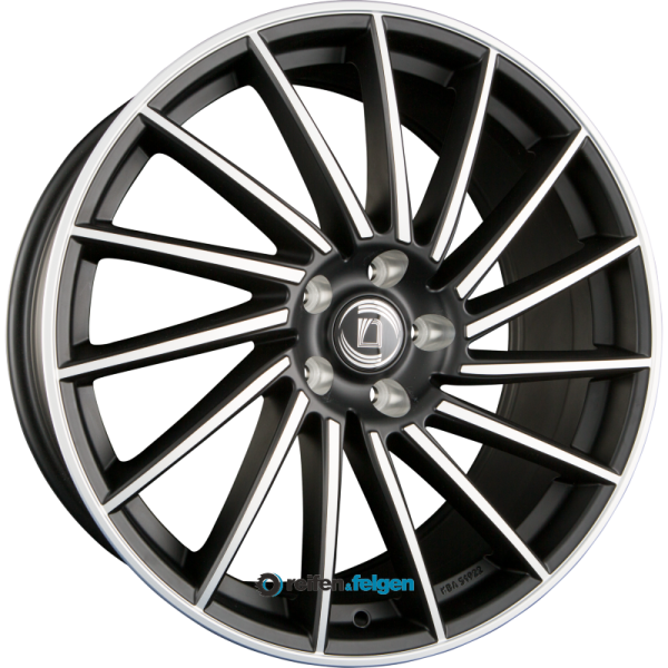 DIEWE WHEELS BRIOSA 8x18 ET50 5x114.3 NB64.1 NERO MACHINED - Schwarz Matt Frontpoliert