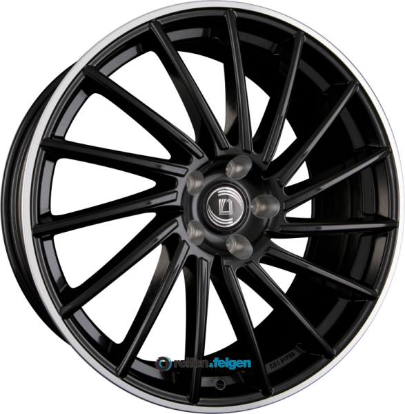 DIEWE WHEELS BRIOSA 8x18 ET50 5x114.3 NB64.1 NERO S MACHINED LIP - Schwarz Glanz Hornpoliert
