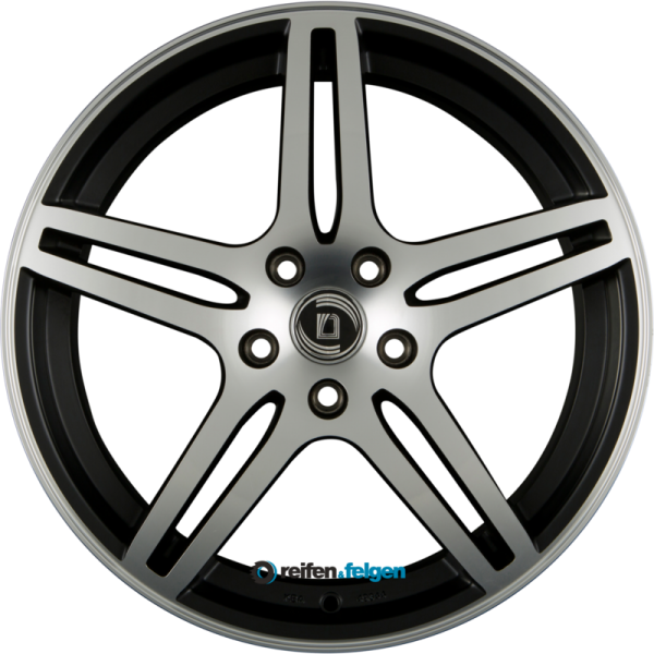 DIEWE WHEELS CHINQUE 7x17 ET35 5x120 NB72.6 NERO MACHINED - Schwarz Matt Frontpoliert