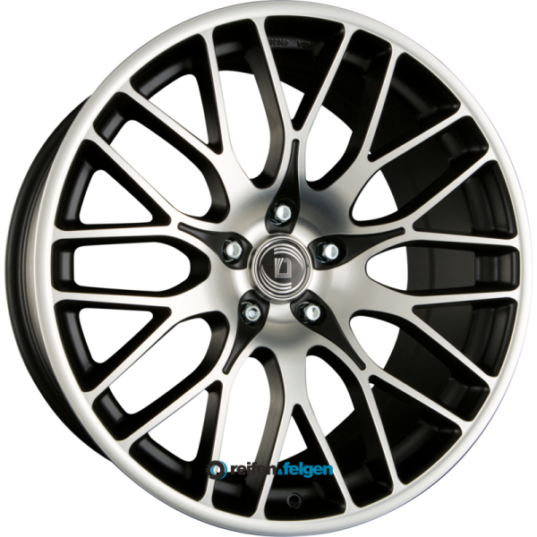 DIEWE WHEELS FINA 8.5x19 ET35 5x120 NB76 NERO MACHINED - Schwarz Matt Frontpoliert