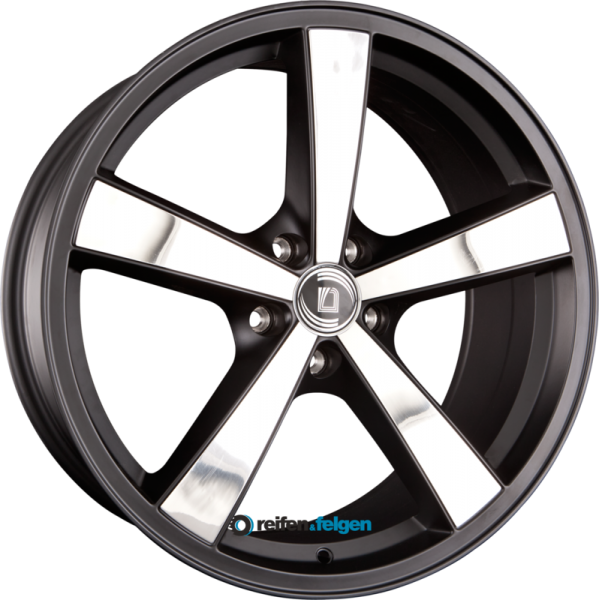 DIEWE WHEELS TRINA 8x18 ET43 5x105 NB56.6 NEROINOX - Schwarz Matt mit verchromten Einlagen