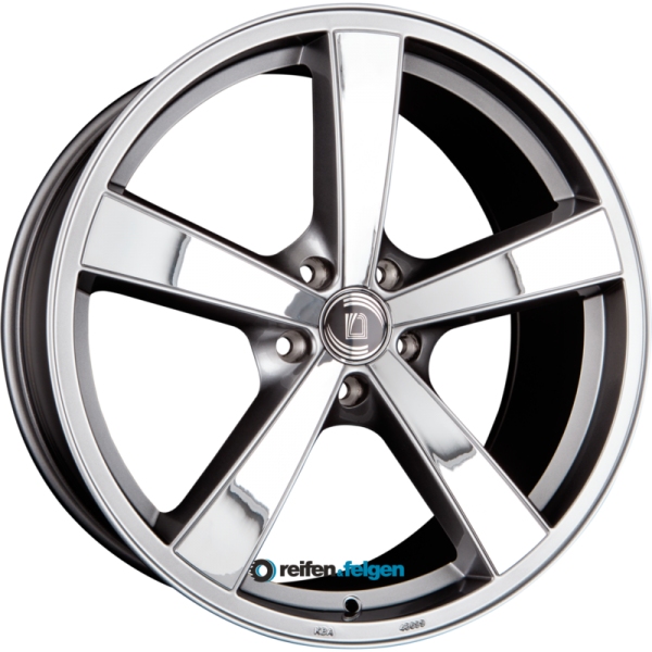 DIEWE WHEELS TRINA II 7x17 ET38 5x112 NB66.6 PLATININOX - Platin Matt mit Edelstahlinlays