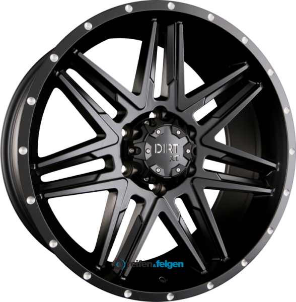 DIRT A.T. D62 9x20 ET25 5x120 NB74.1 Flat Black Milled Rivets