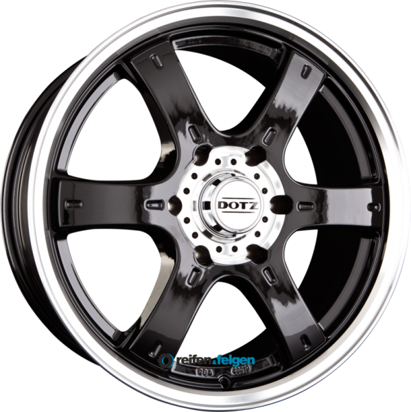 DOTZ CRUNCH 8x17 ET20 5x114.3 NB71.6 Matt Black / Polished Lip