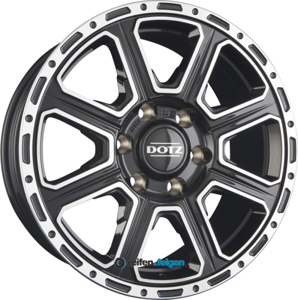 DOTZ KALAHARI 7x16 ET30 6x139.7 NB67.1 DARK - Schwarz Poliert