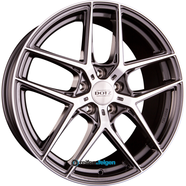 DOTZ LAGUNASECA 9x21 ET40 5x112 NB70.1 DARK - GunmETal Glänzend Frontpoliert