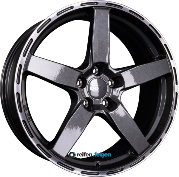 DOTZ MARINABAY 8.5x18 ET35 5x114.3 NB71.6 DARK - Gunmetal Poliertes Horn werk91-4 8,5x18 ET35 5x114,3 Alufelge Gunmetal