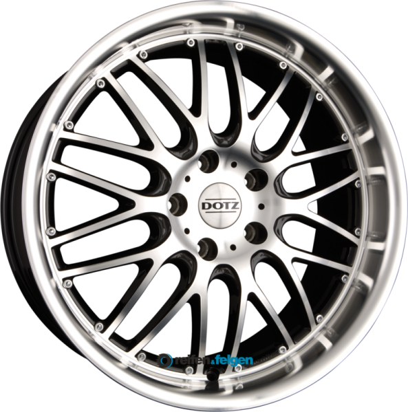 DOTZ MUGELLO 6.5x15 ET35 5x114.3 NB71.6 Schwarz Glanz Frontpoliert
