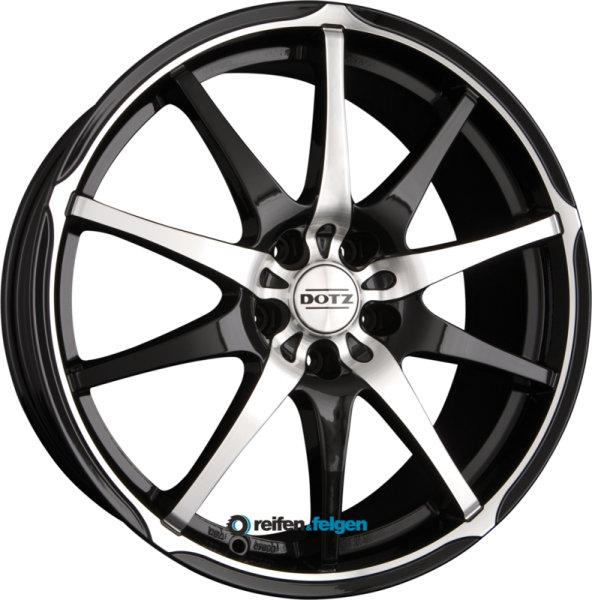 DOTZ SHURIKEN 6.5x15 ET40 5x114.3 NB71.6 Schwarz Glanz Frontpoliert