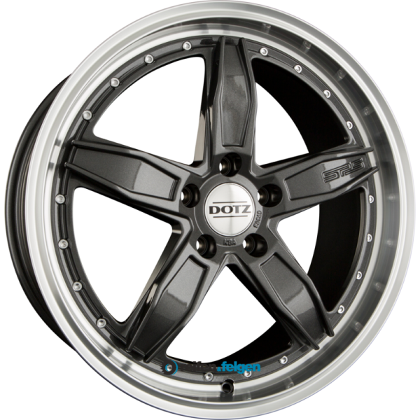 DOTZ SP5 9.5x19 ET45 5x112 NB70.1 DARK - GunmETal Polished Lip