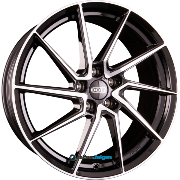 DOTZ SPA 7.5x17 ET35 5x100 NB60.1 DARK - Schwarz Glänzend Frontpoliert