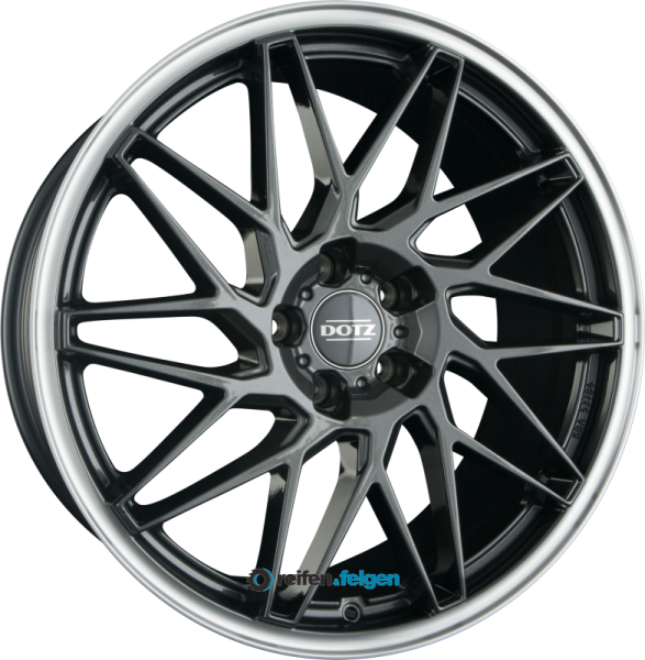 DOTZ TANAKA 8.5x19 ET25 5x112 NB70.1 DARK - GunmETal Matt Polished Lip