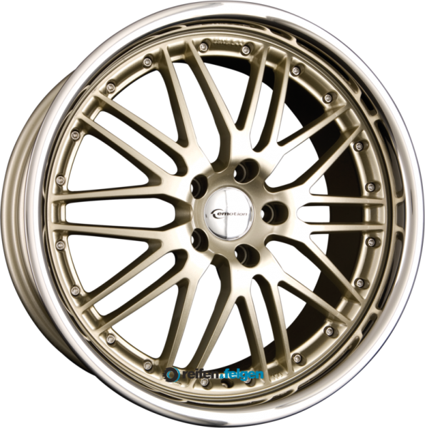 EMOTION-WHEELS WASABI 8.5x19 ET35 5x120 NB72.6 Champagner mit Inox Edelstahlbett