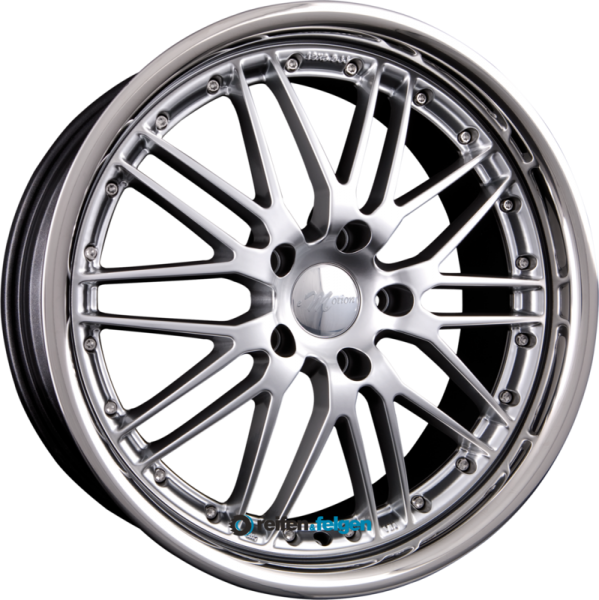 EMOTION-WHEELS WASABI 8.5x20 ET40 5x120 NB72.6 Hyper Silber mit Inox Edelstahlbett