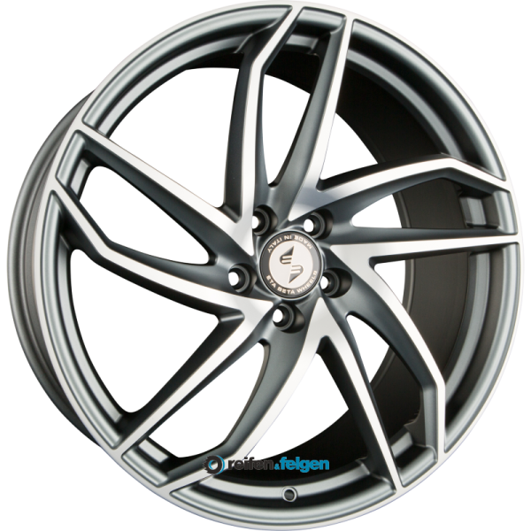 ETABETA HERON 9x20 ET33 5x112 NB66.6 Anthracite Matt Full Polish werk91-4 9x20 ET33 5x112 Alufelge