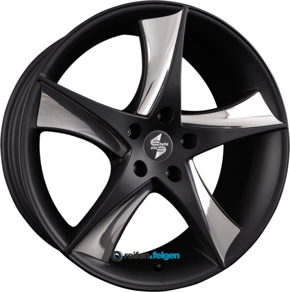 EtaBeta JOFIEL 9x19 ET42 5x120 NB65.1 X-BLACK - Schwarz Matt mit Edelstahl-Inlays