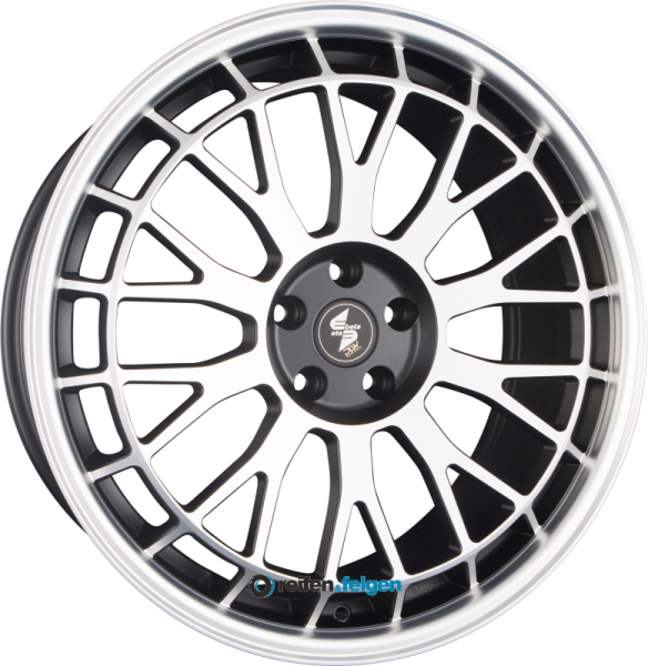 EtaBeta UNIT 9x21 ET40 5x112 NB66.6 Black Matt Lip Spokes Polished