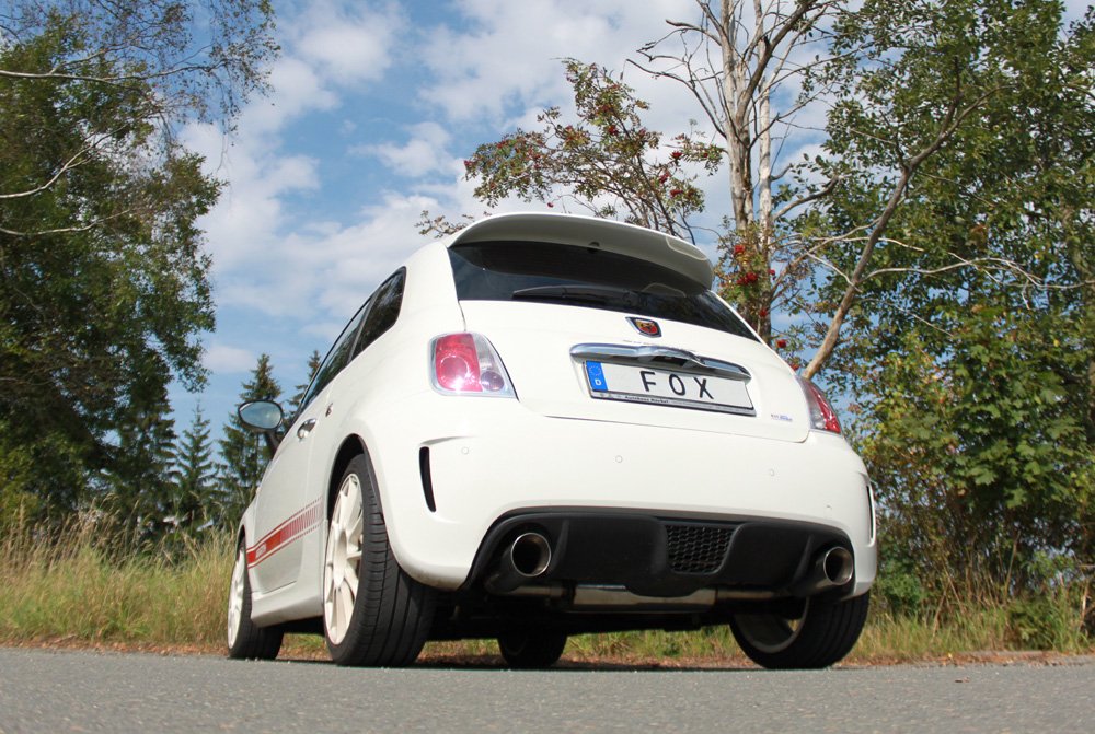 Fox Auspuff Sportauspuff Endschalldämpfer für Fiat 500 Abarth 1.4l 99kW