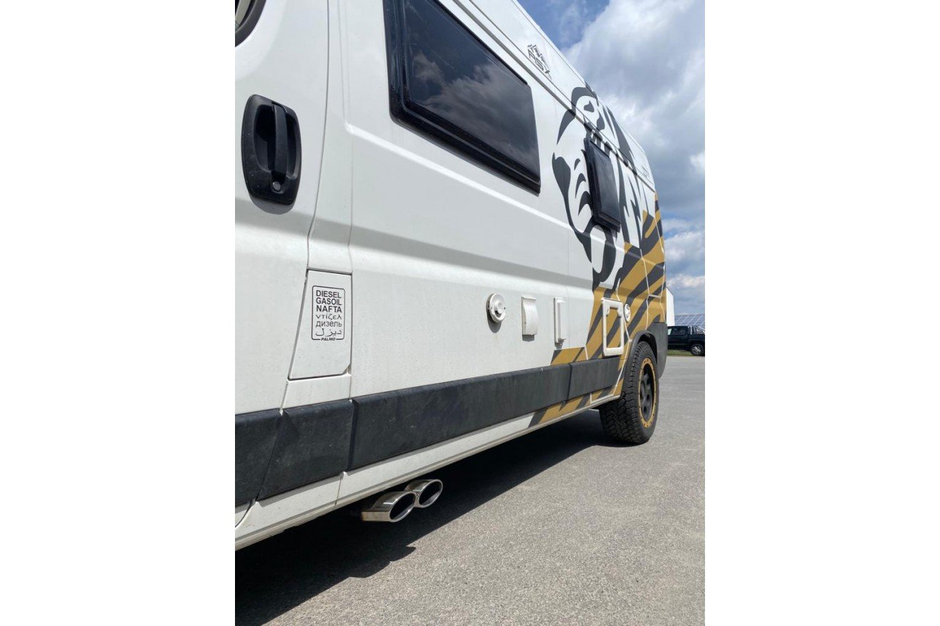 Fox Duplex Endrohrsystem für Fiat Ducato Wohnmobil Endrohr Ausgang zur Seite 2.3