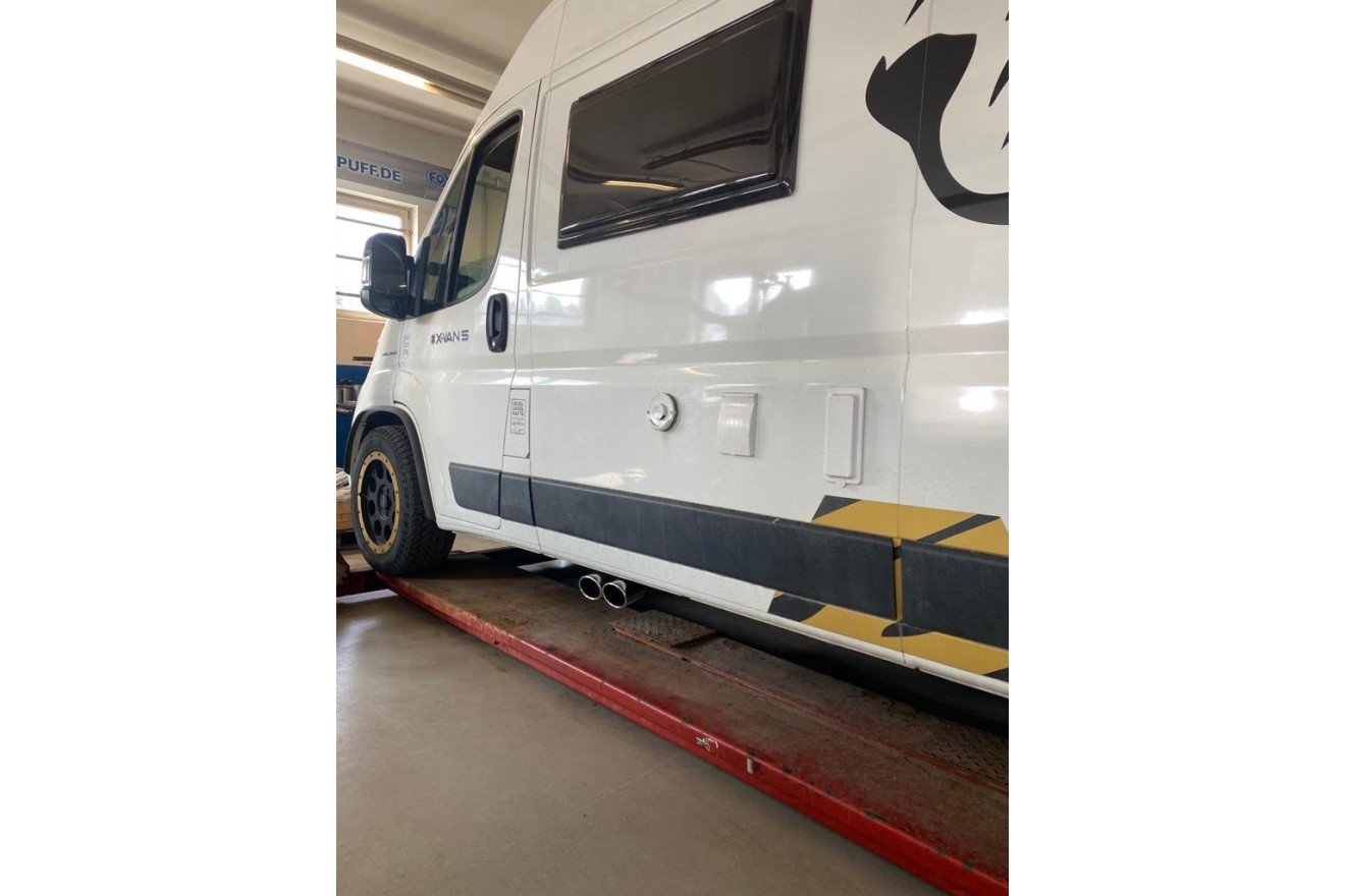 Fox Duplex Endrohrsystem für Fiat Ducato Wohnmobil Endrohr Ausgang zur Seite 2.3