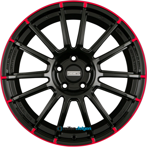 FONDMETAL 9RR 8.5x20 ET42 5x112 NB75 Schwarz Rot