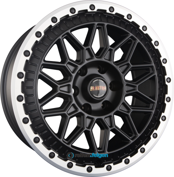 FONDMETAL BLUSTER 8.5x17 ET37 5x127 NB71.6 Matt Black Machined Lip