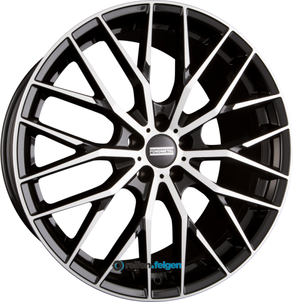 FONDMETAL MAKHAI 8.5x19 ET40 5x114.3 NB64.1 Glossy Black Machined werk91-4 Gloss Black