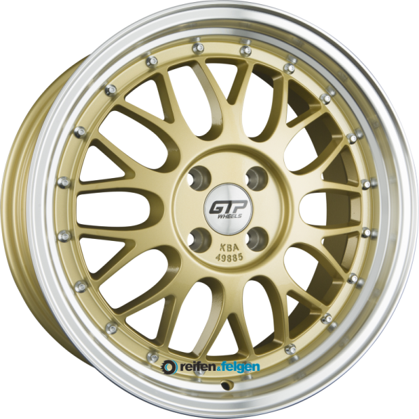 GTP WHEELS GTP 020 7.5x17 ET35 4x100 NB60.1 Gold Felgenbett Poliert werk91-4 7,5x17 ET35 4x100 Alufelge Gold