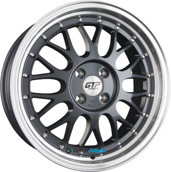 GTP WHEELS GTP 020 7.5x17 ET35 4x100 NB60.1 Grau Felgenbett Poliert werk91-4 7,5x17 ET35 4x100 Alufelge