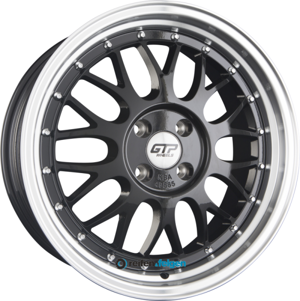 GTP WHEELS GTP 020 7.5x17 ET35 4x100 NB60.1 Schwarz Felgenbett Poliert werk91-4 7,5x17 ET35 4x100 Alufelge